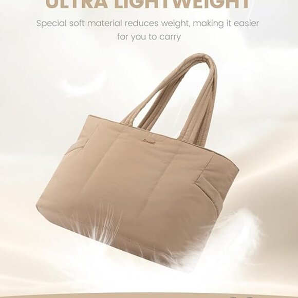 PERFECT TOTE! GYM/WORK/SCHOOL Laptop Bag for Women, Lightweight Puffy - Picture 7 of 8